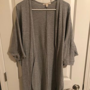 Short sleeve duster sweater